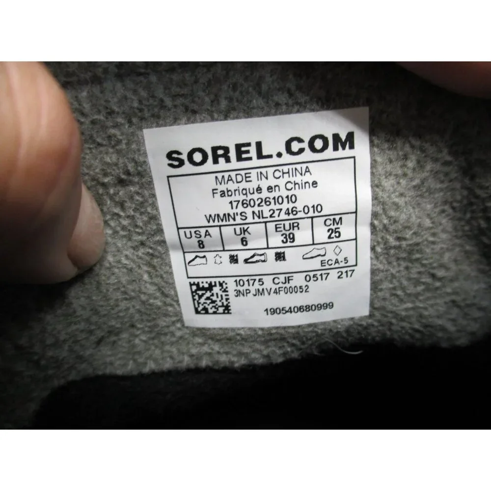 Sorel Shoes Womens Size 8 Black Suede Pull On Ankle Snow Boots *Read*